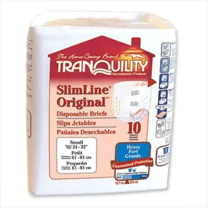 Tranquility 2120 SlimLine Fitted Briefs Size Small Case/100 (10 bags of 10)