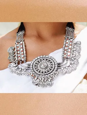 Tribe by Amrapali - Necklace Silver Chakra Coin Rawa