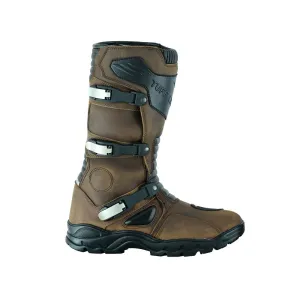 Tuff Gear Motorcycle Waterproof Cowhide Leather Adventure Riding Boots - Brown