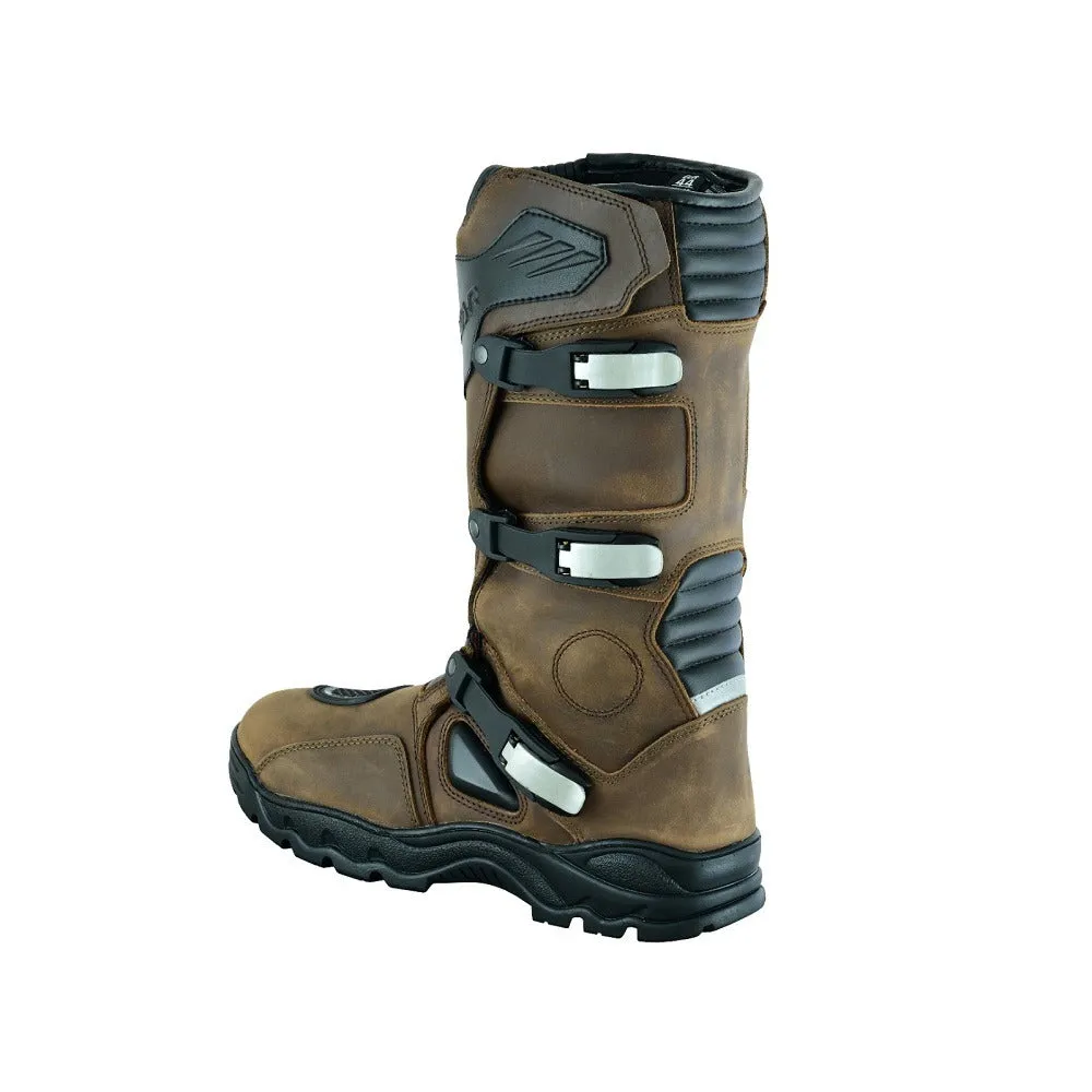 Tuff Gear Motorcycle Waterproof Cowhide Leather Adventure Riding Boots - Brown