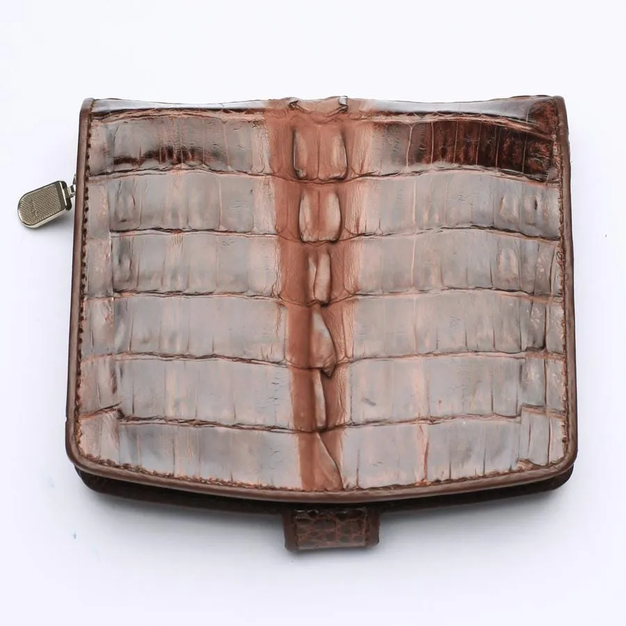 Twotone Brown Crocodile Skin Womens Wallets