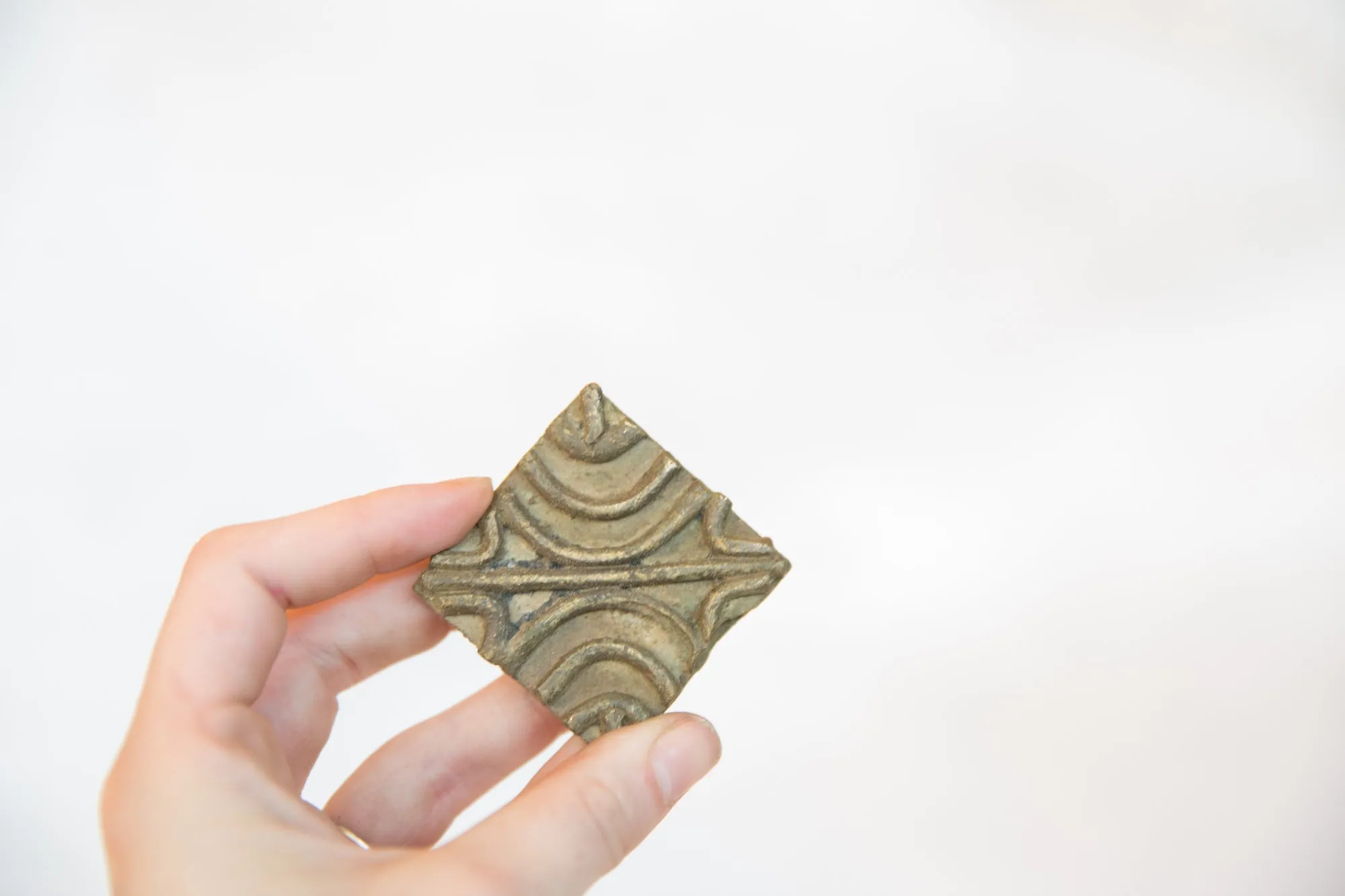 Vintage African Square Bronze Coin