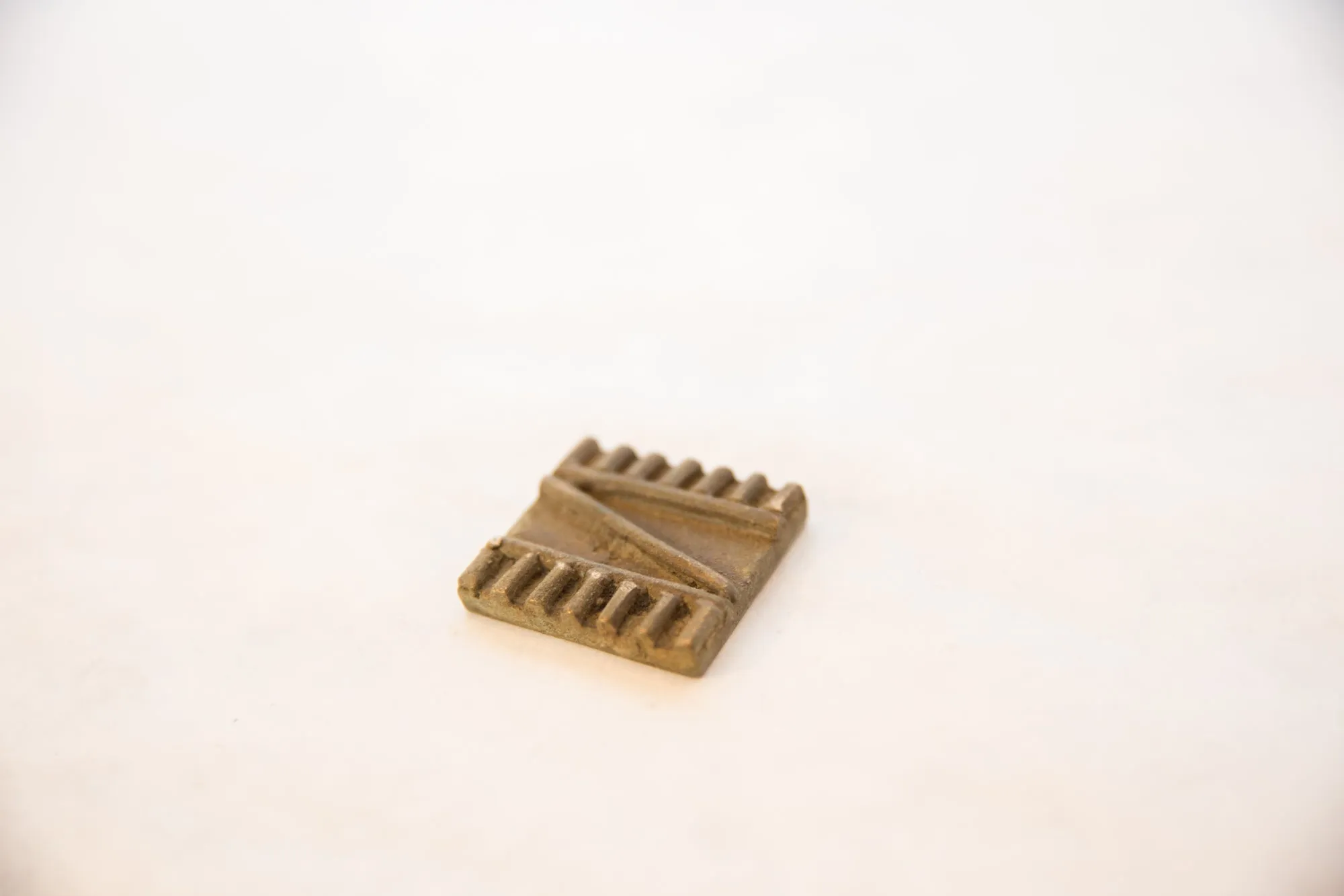 Vintage African Square Bronze Coin