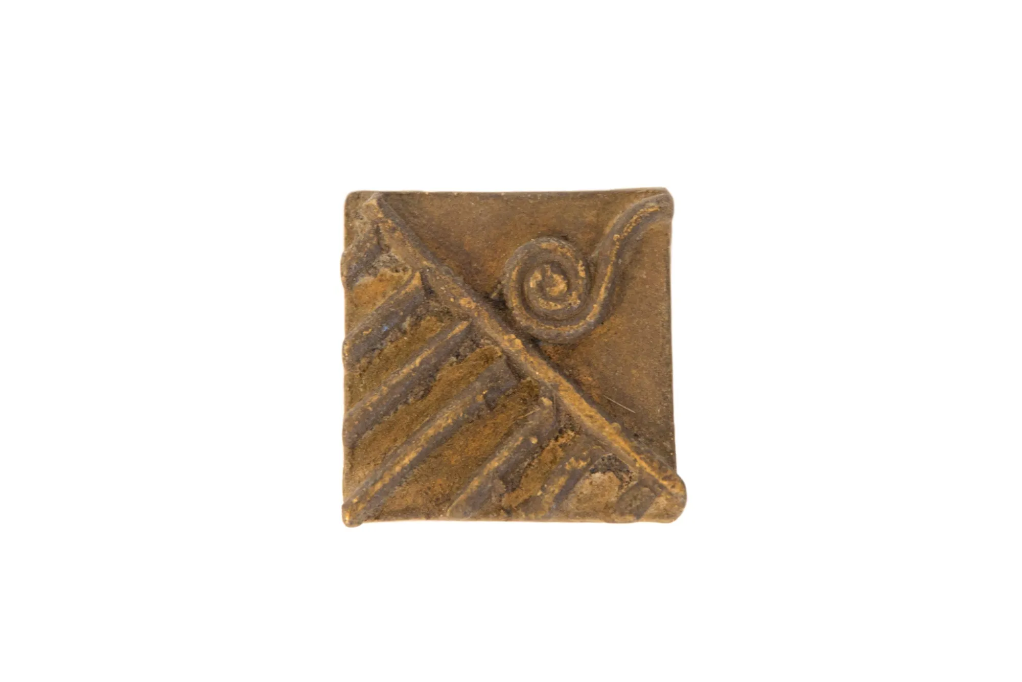 Vintage African Square Bronze Coin