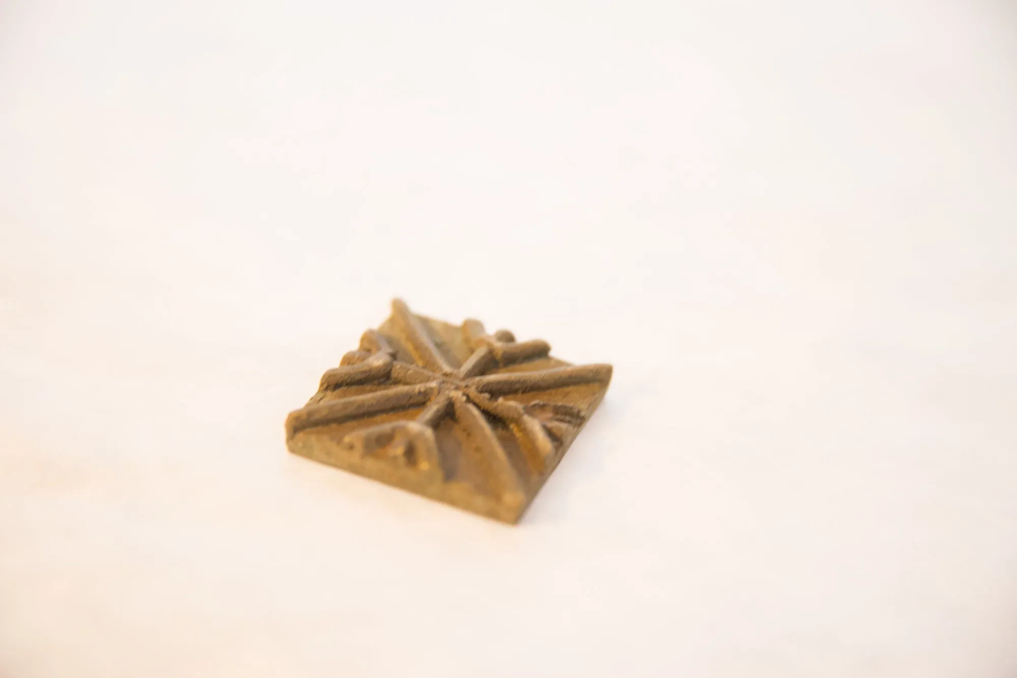 Vintage African Square Bronze Coin