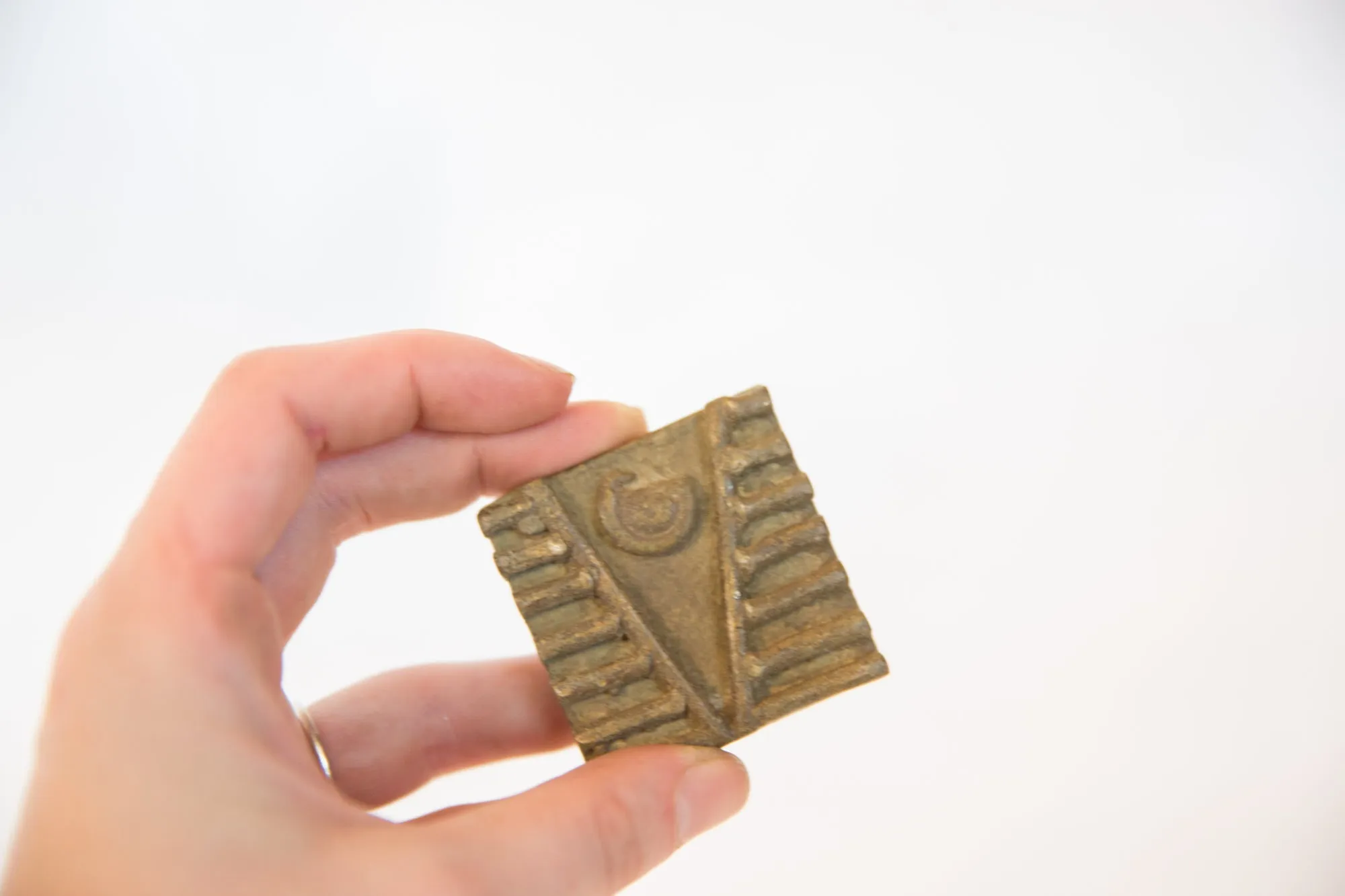 Vintage African Square Bronze Coin