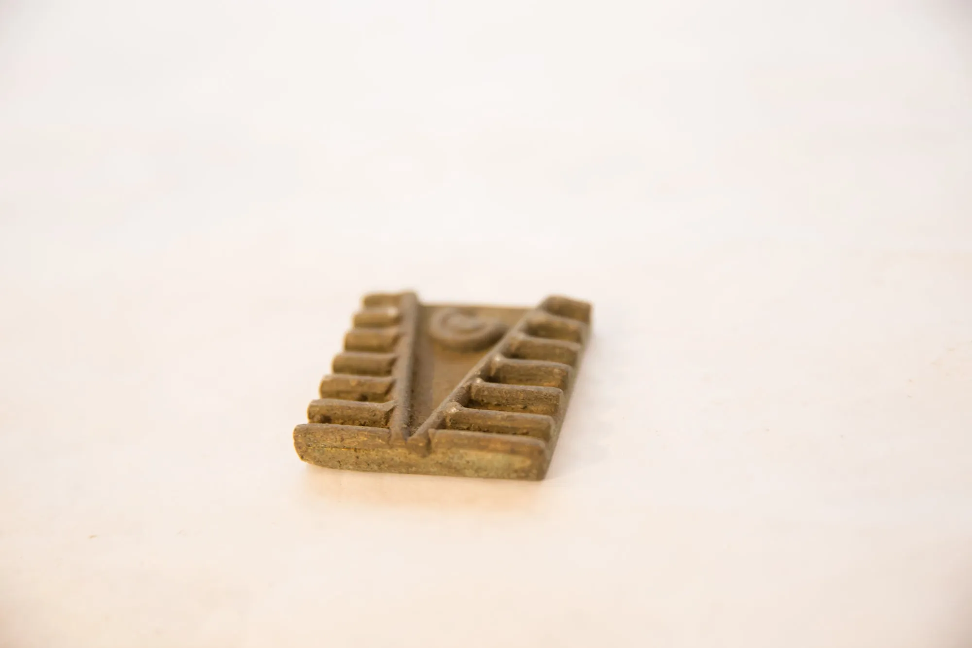 Vintage African Square Bronze Coin