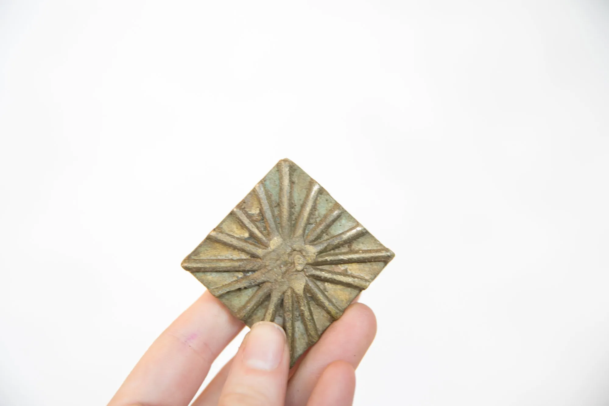 Vintage African Square Bronze Coin