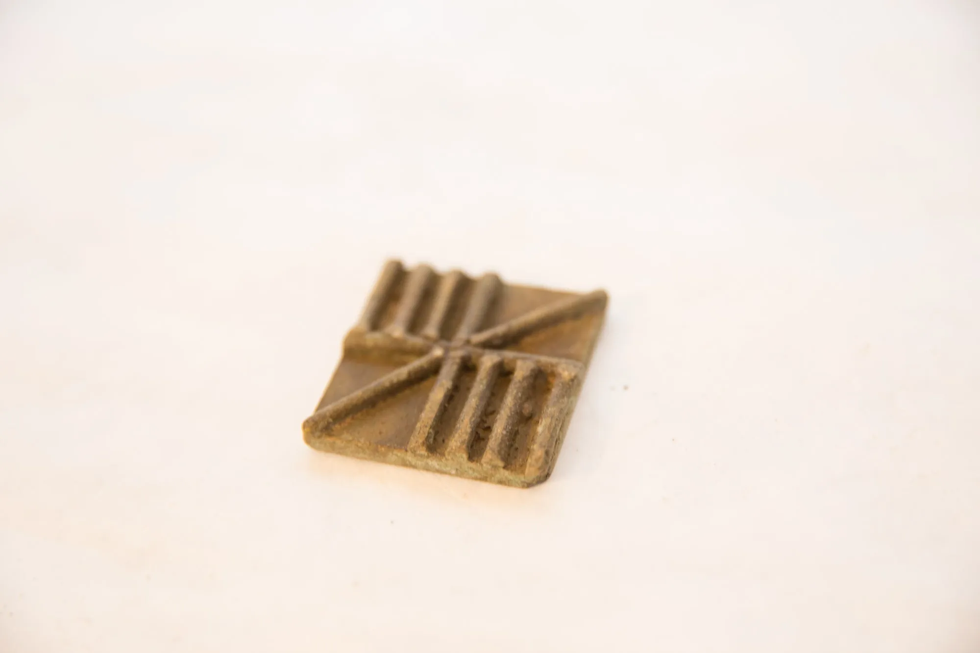 Vintage African Square Bronze Coin