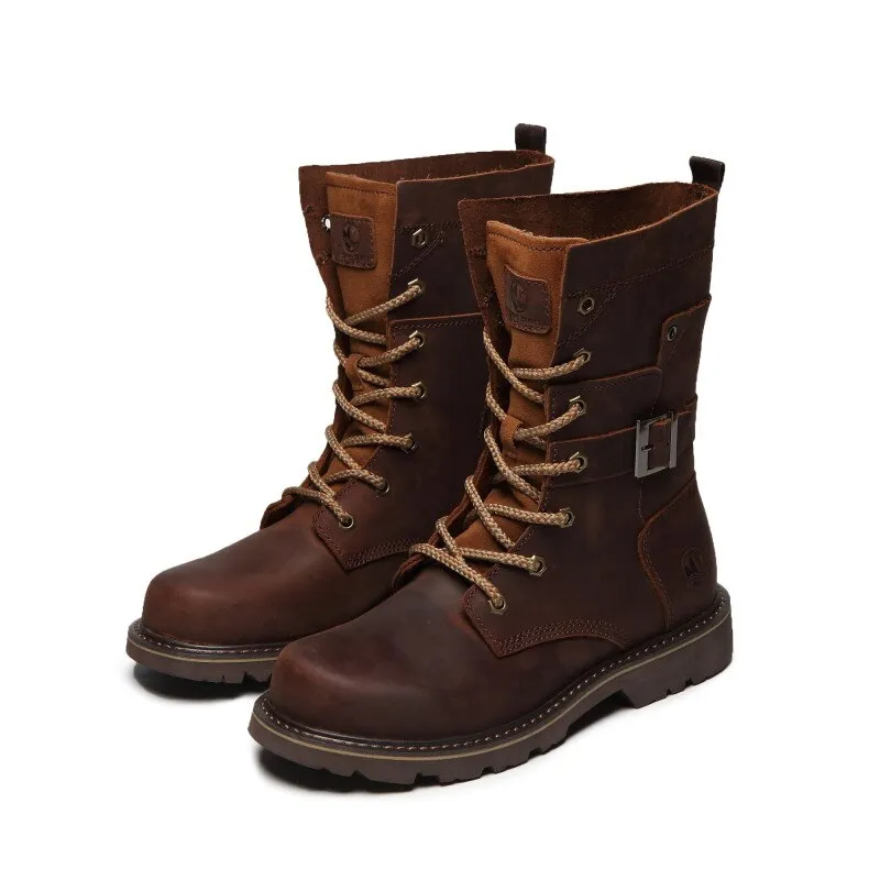 Vintage Brown Mens Long Boots
