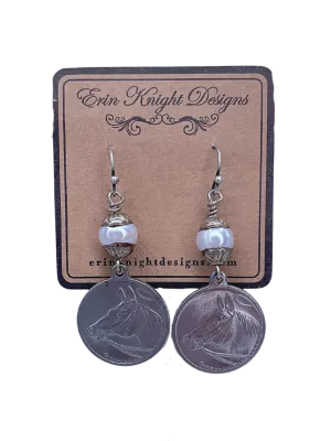 Vintage Horse Coin Earrings