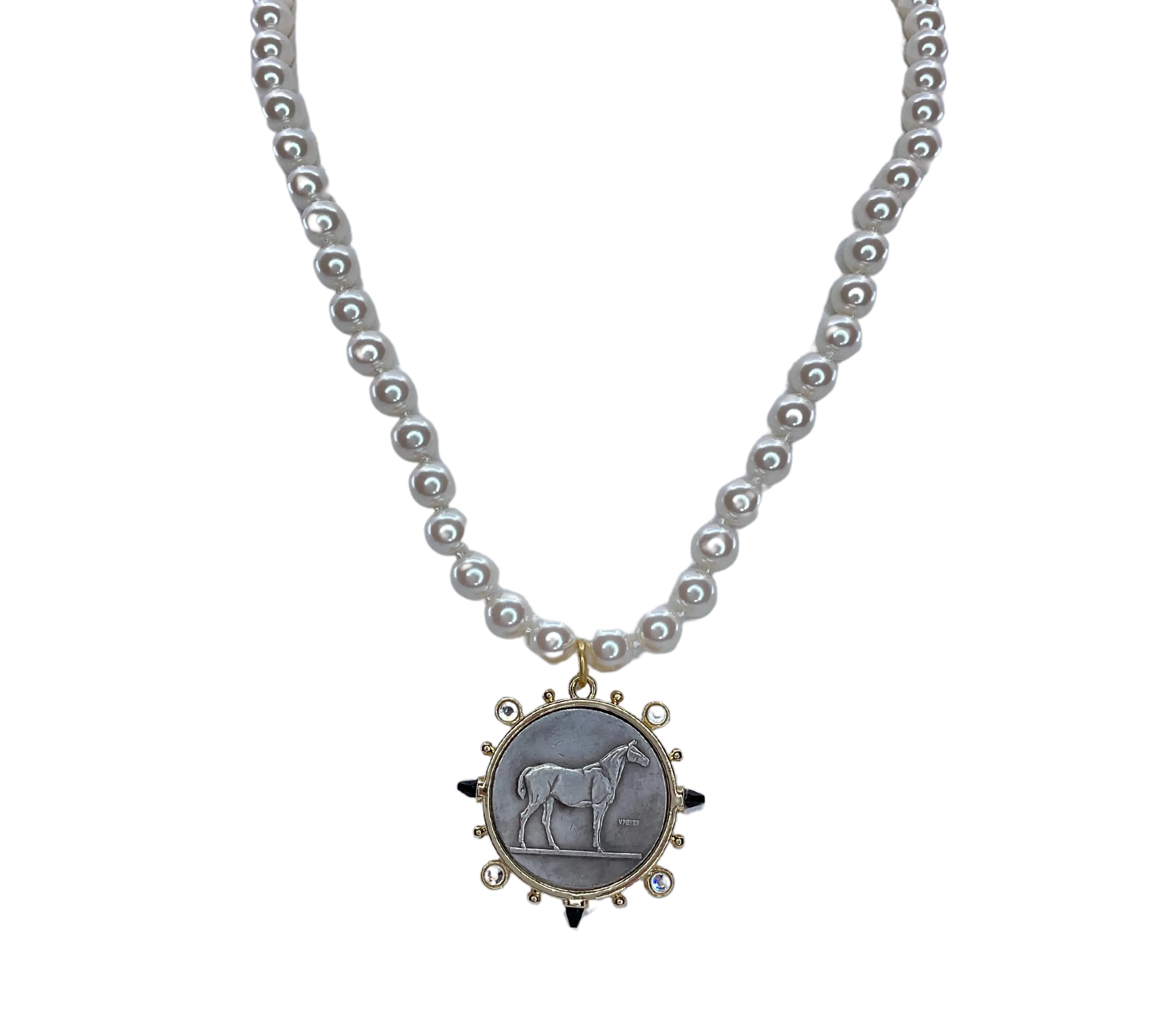 Vintage Pearl and Vintage Horse Coin