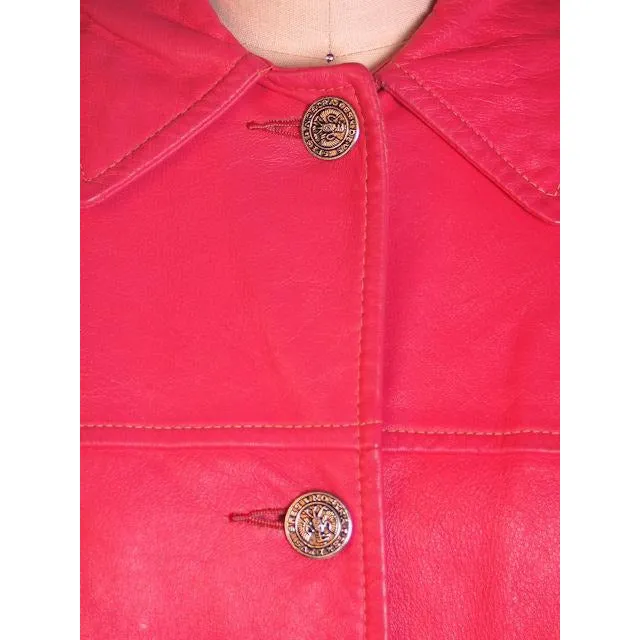 Vintage Petal Pink Leather Ladies Jacket 1960S Large 42 Bust