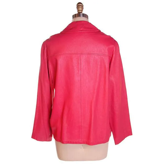 Vintage Petal Pink Leather Ladies Jacket 1960S Large 42 Bust