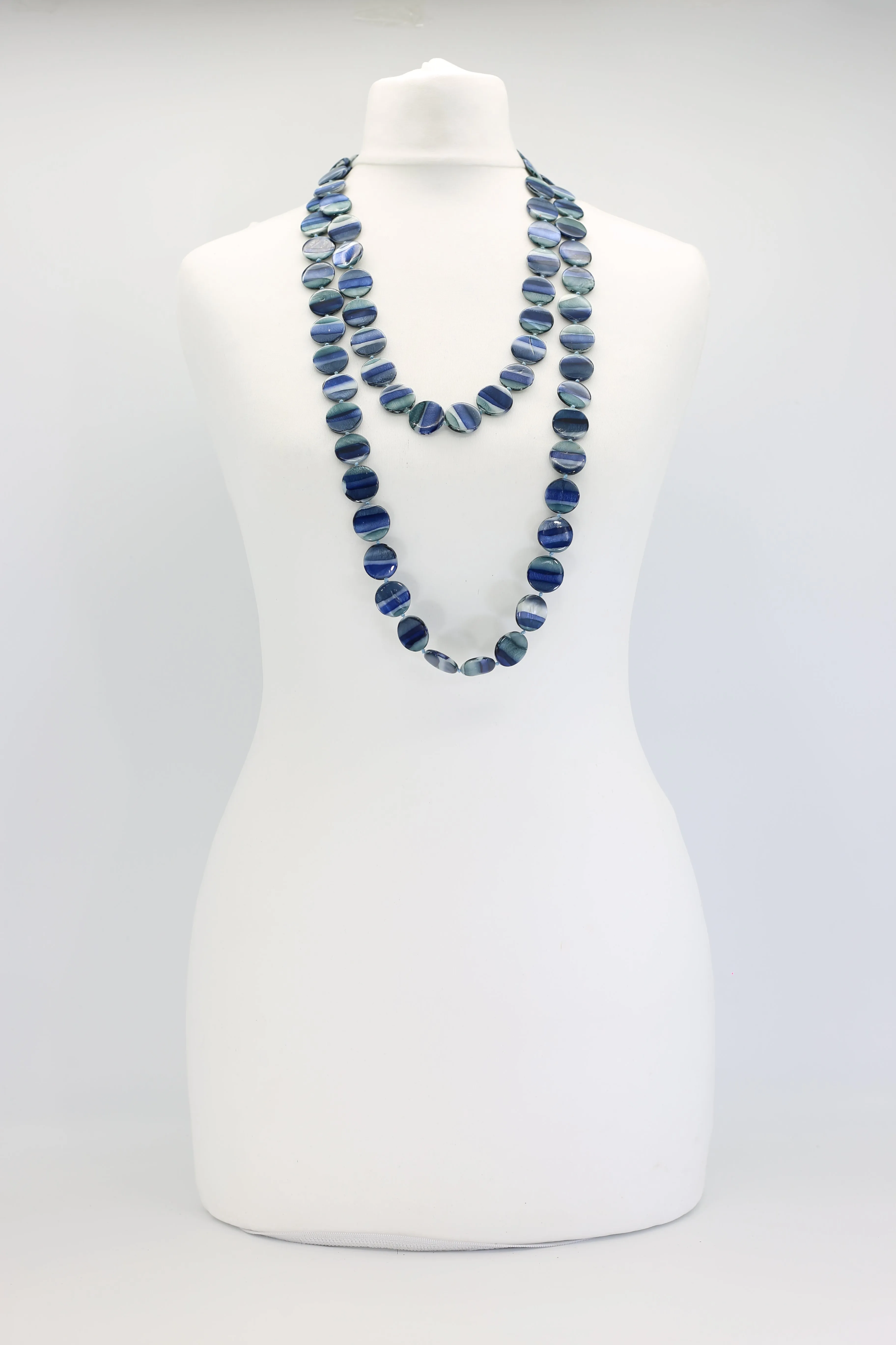 VINTAGE Shells coin NECKLACE- long