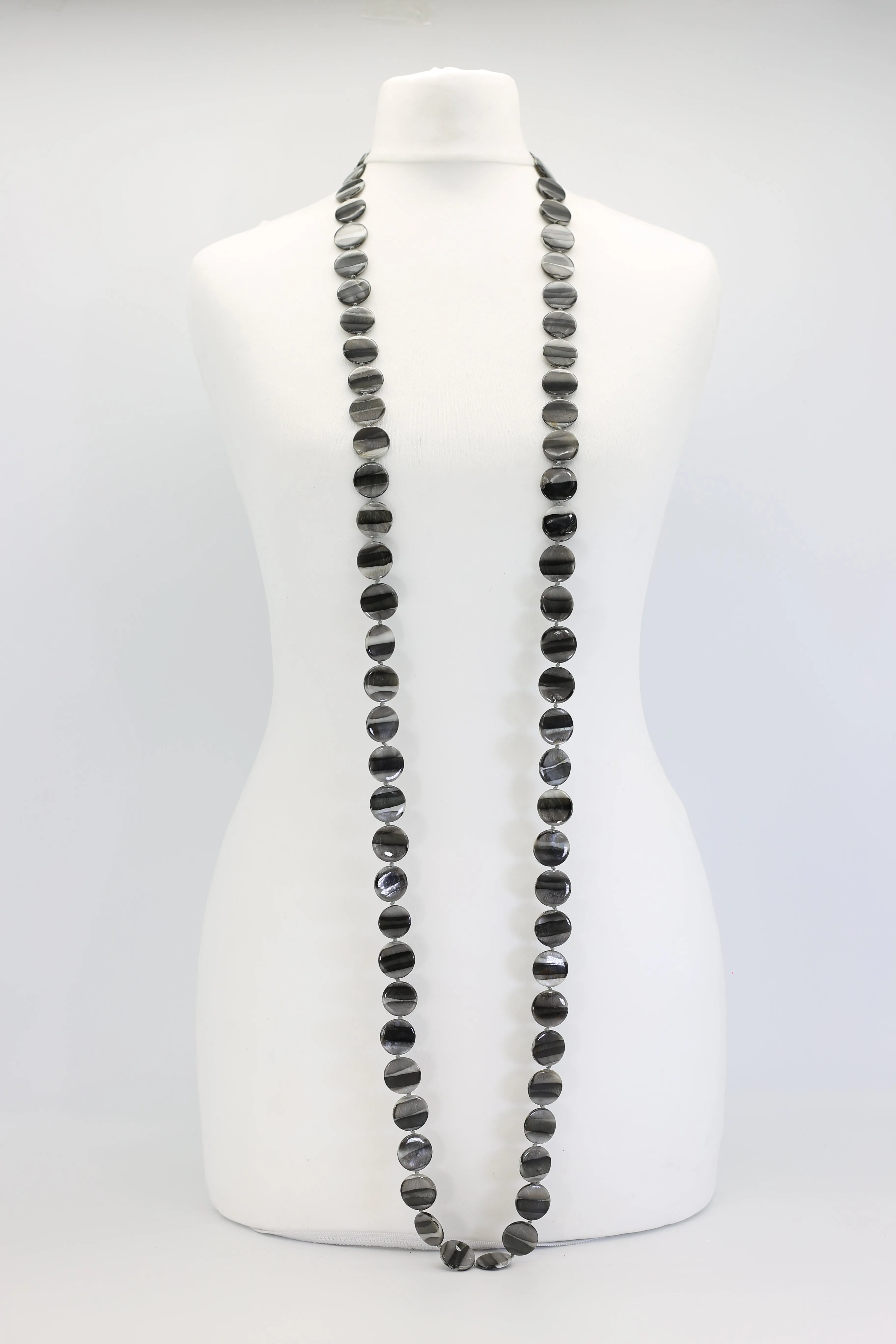 VINTAGE Shells coin NECKLACE- long