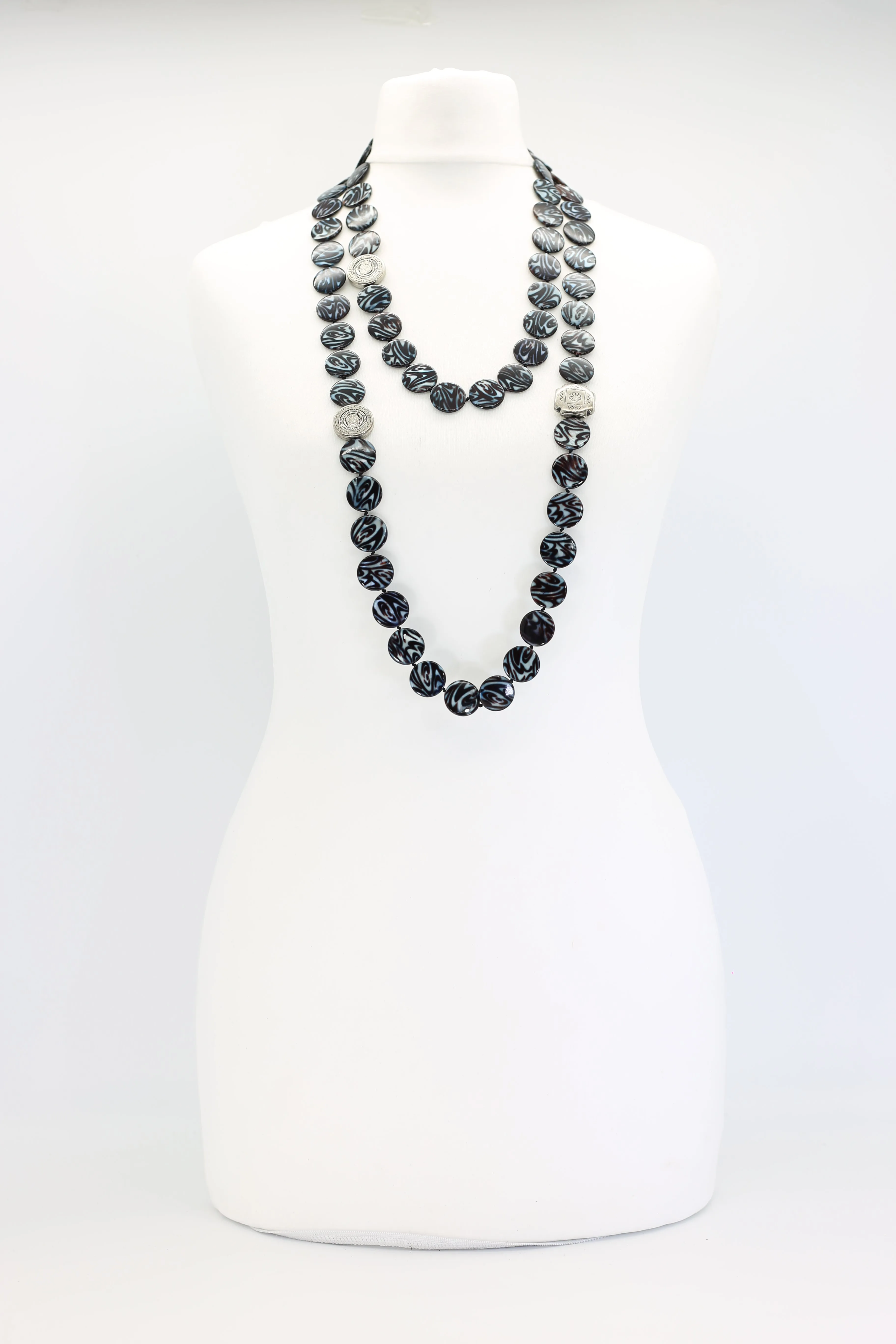 VINTAGE Shells coin NECKLACE- long
