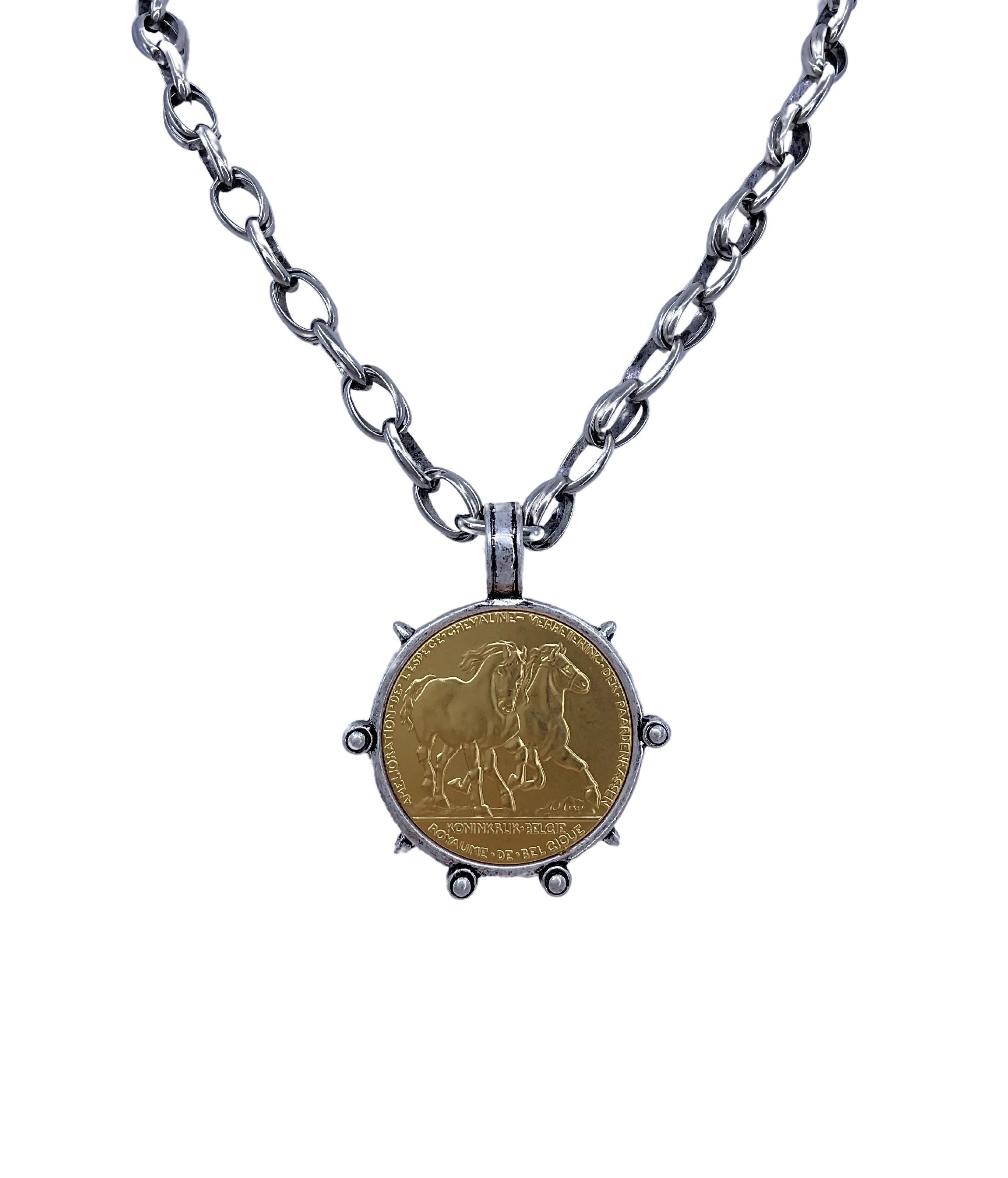 Vintage Sterling Plated Gold Horse Coin