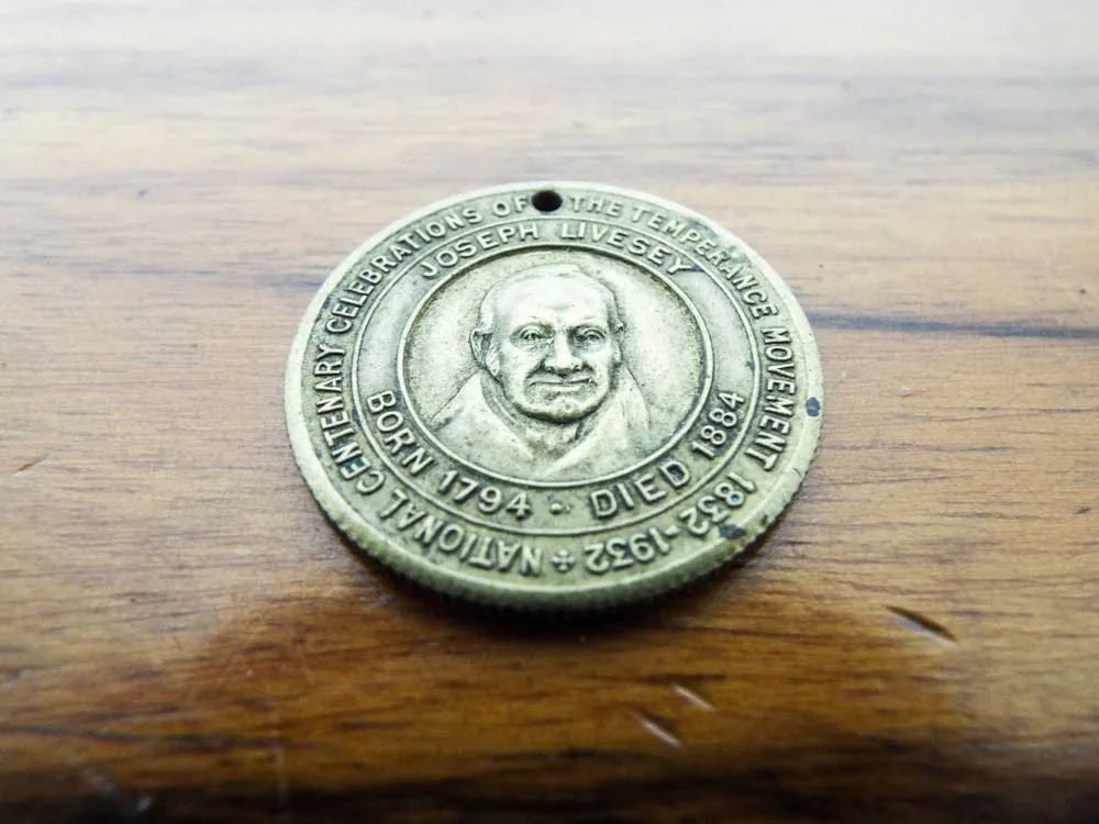 Vintage Temperance Joseph Livesey Centenary Medallion