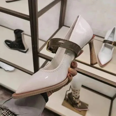 Women Leather Pointed Toe Pumps