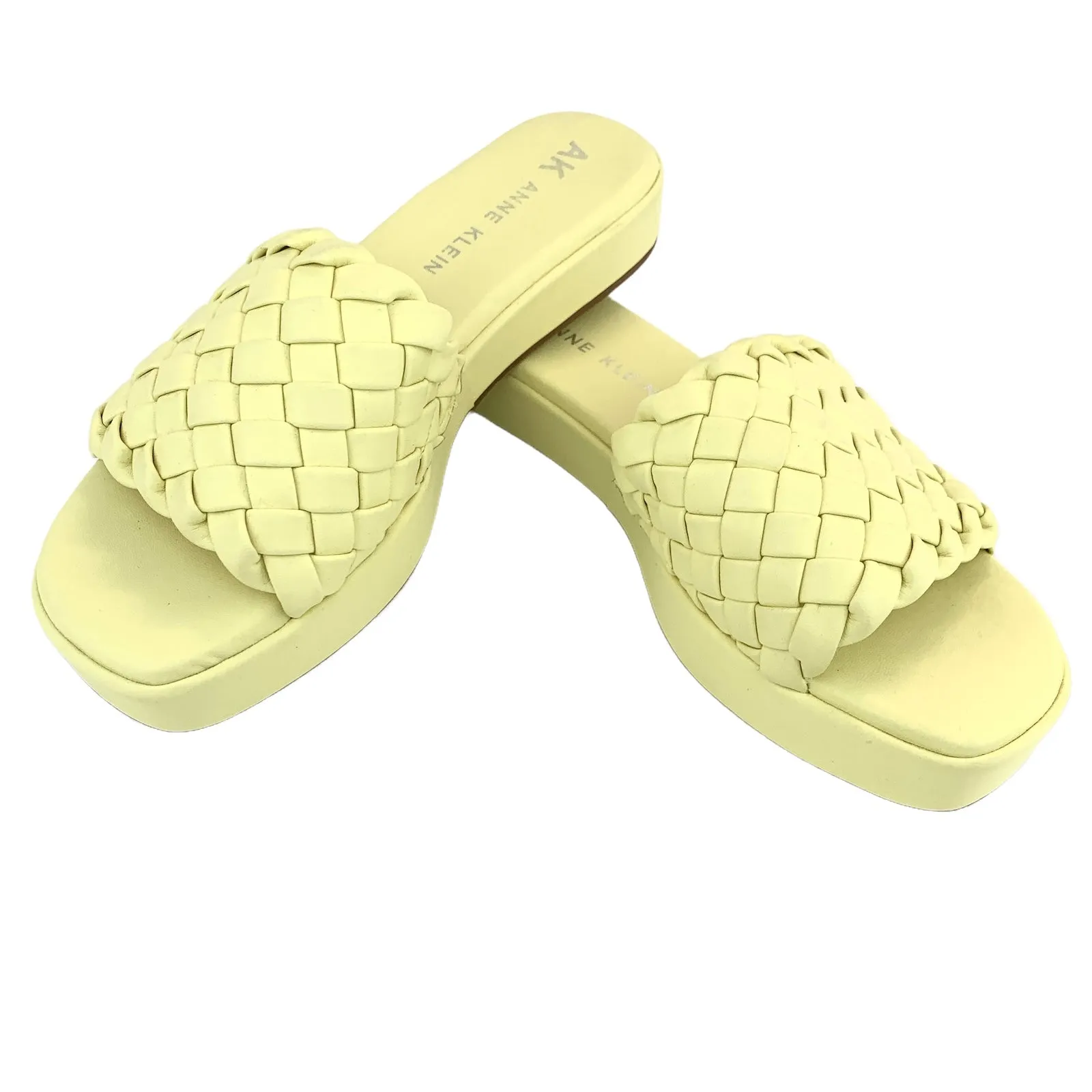 Woven Straps Slip On Braided Yellow Women's Sandals