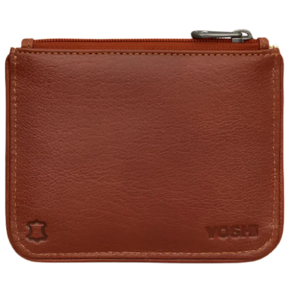 Yoshi T Rex Navy Leather Zip Top Purse